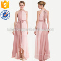 Dois tons Dip Hem Chiffon Dress Com Weave Strap Fabricação Atacado Moda Feminina Vestuário (TA3181D)
